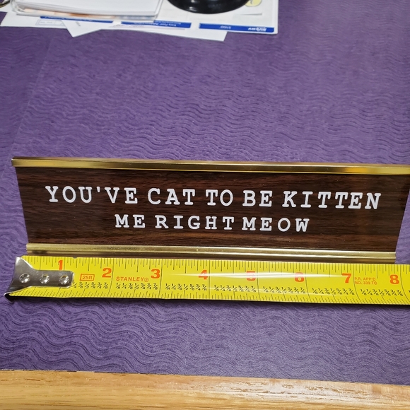You've Cat to be Kitten Me Office Envy Nameplate 8" x 2" - Picture 2 of 5